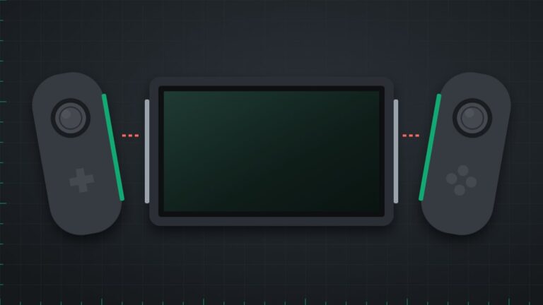 Illustration of a handheld with detachable controllers