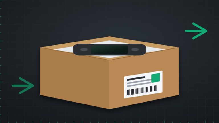 Illustration of a console packed in a parcel for mail-in repair